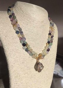 Precious stones necklace - Handmade