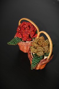 2 pieces - Mini Basket of roses